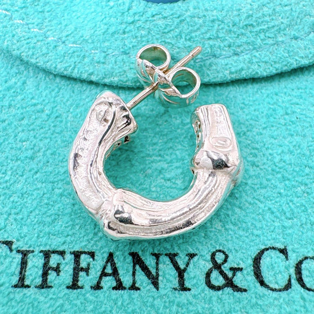 極美品 オールドティファニー バンブー スモール 片耳 ピアス シルバー925