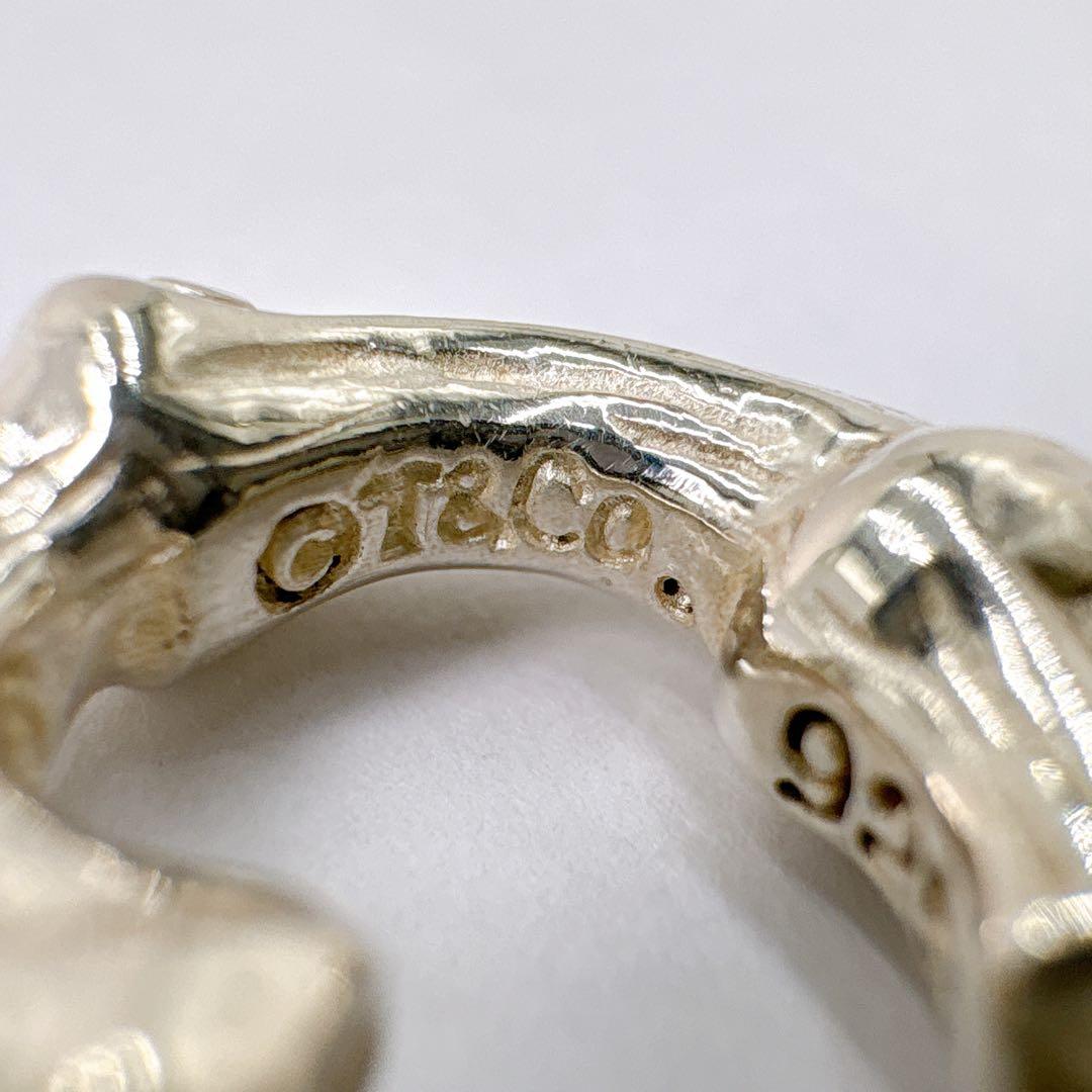 極美品 オールドティファニー バンブー スモール 片耳 ピアス シルバー925