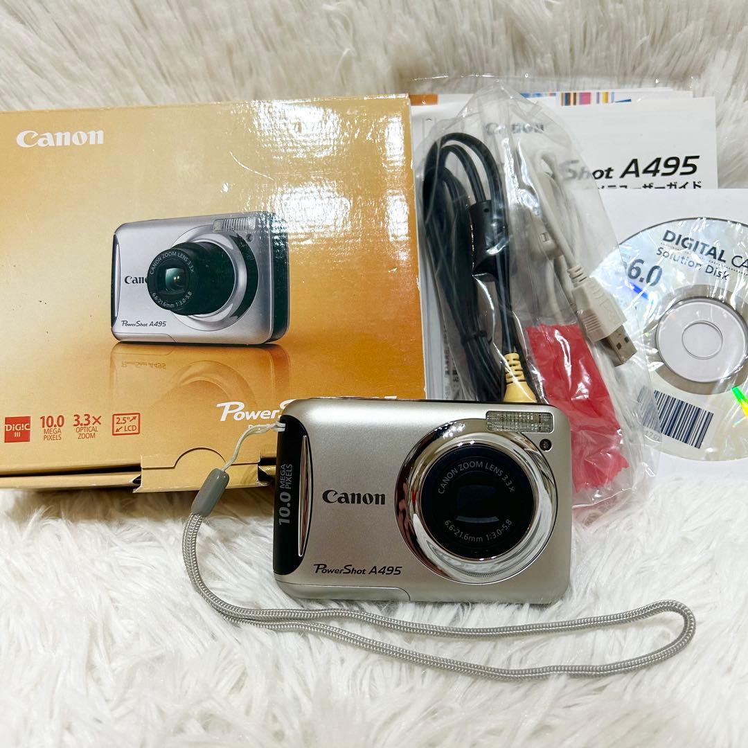 未使用級✨箱付✨Canon PowerShot A495 単3電池式 動作良好✨