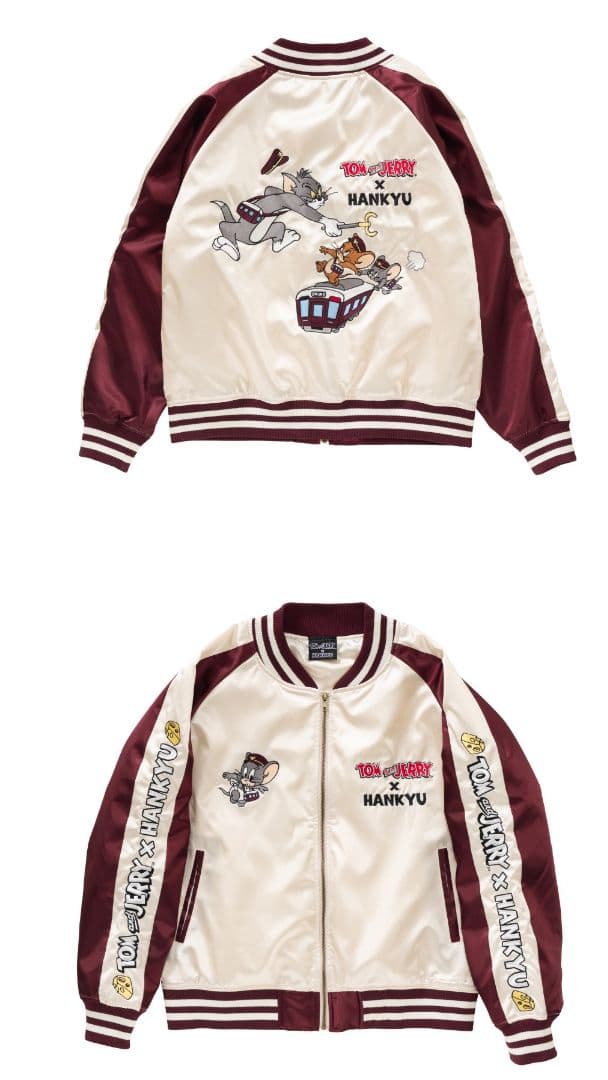丸眞スカジャン「トムとジェリー×阪急電車」