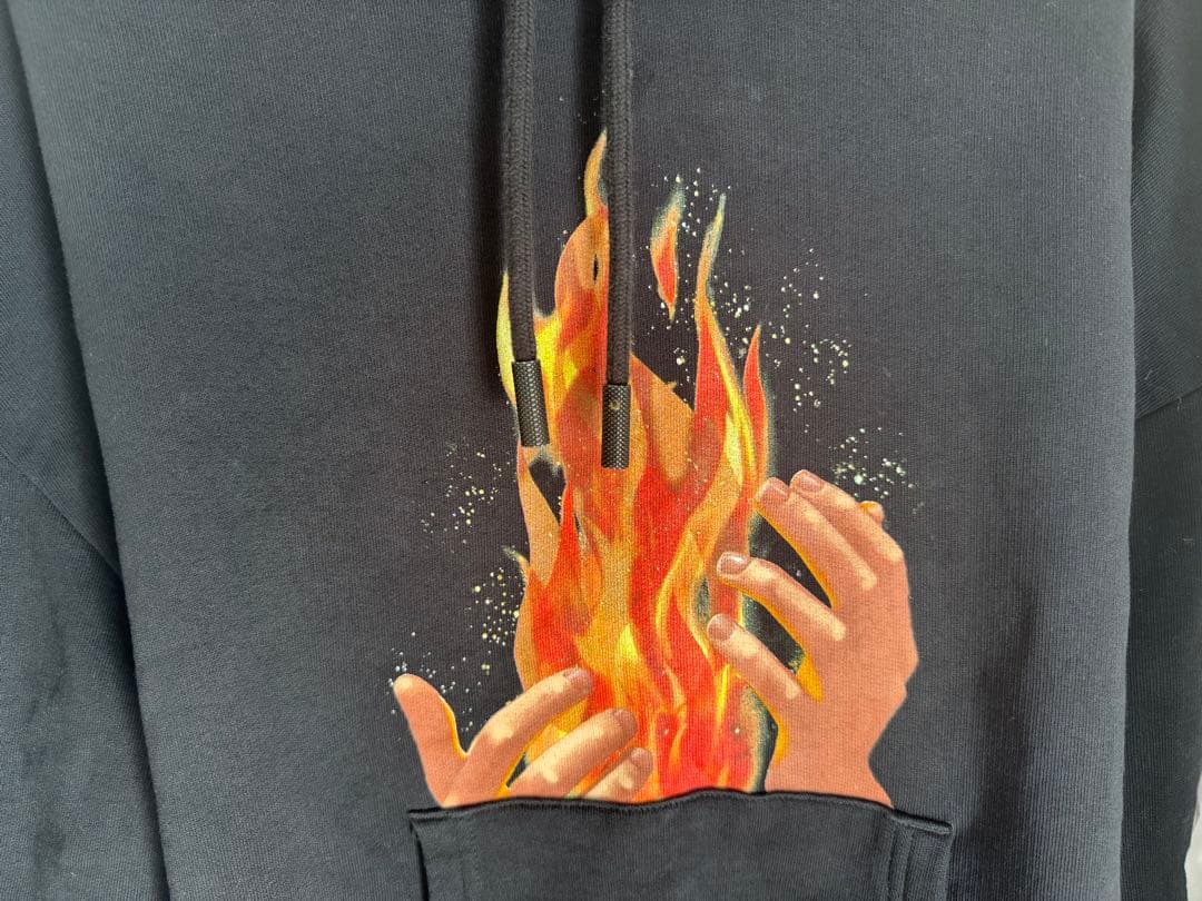 【OFF WHITE 】ダイアゴナルファイヤーハンド パーカー フーディー