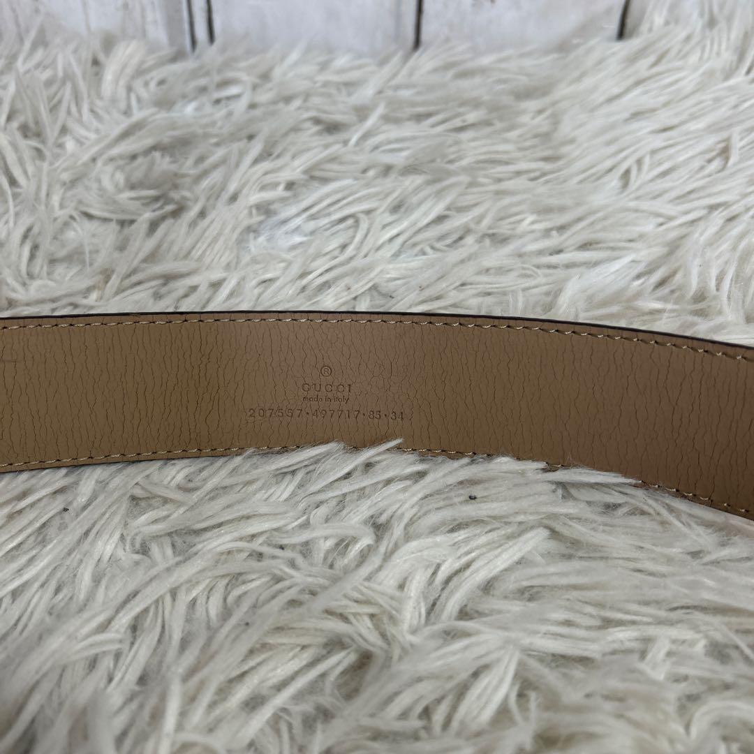 GUCCI ベルト　ハート　ロゴ　GG シマ　ピンク　レザー　レディース