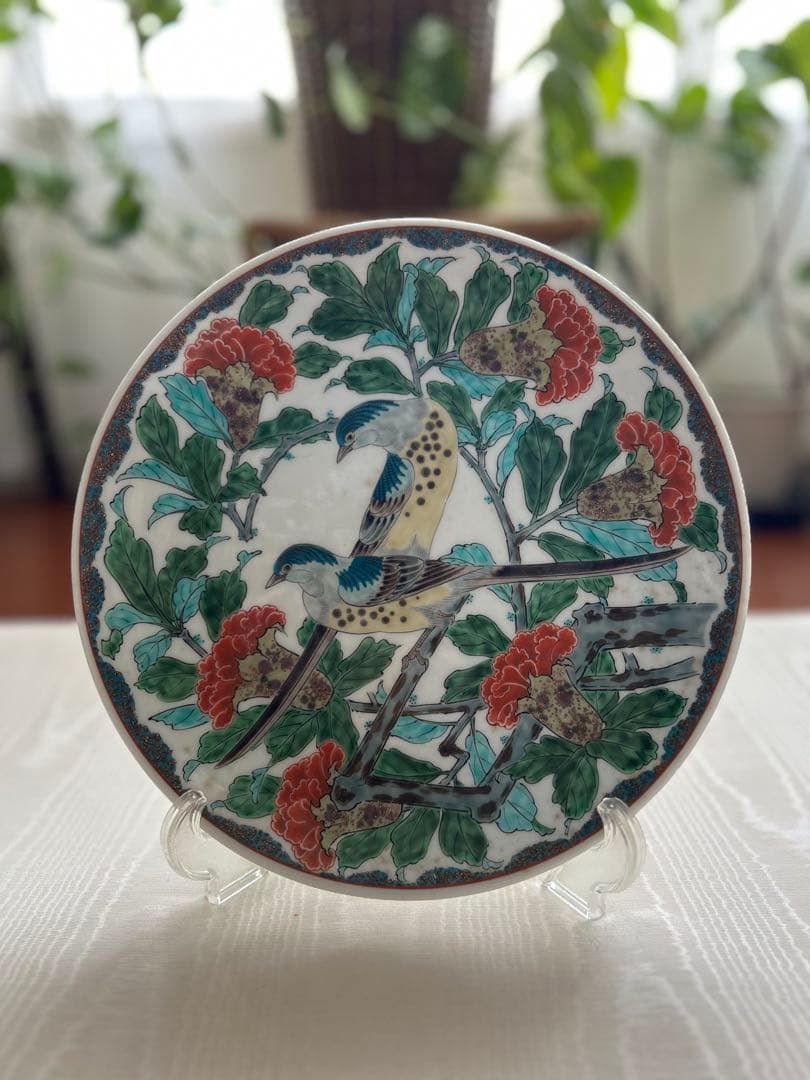 鳥と花のデザイン 陶磁器皿