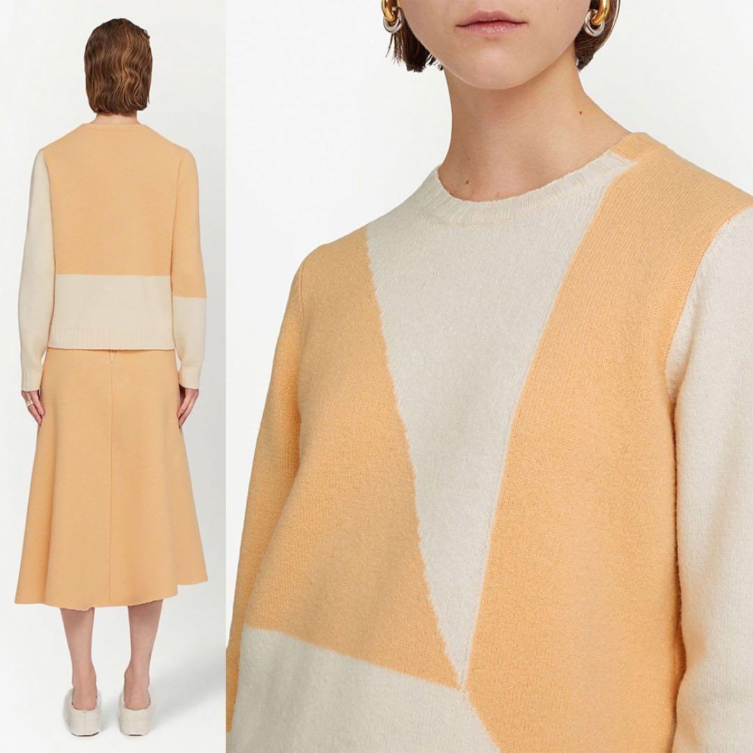 JIL SANDER／ジルサンダー／23FW／カラーブロックボクシーニット