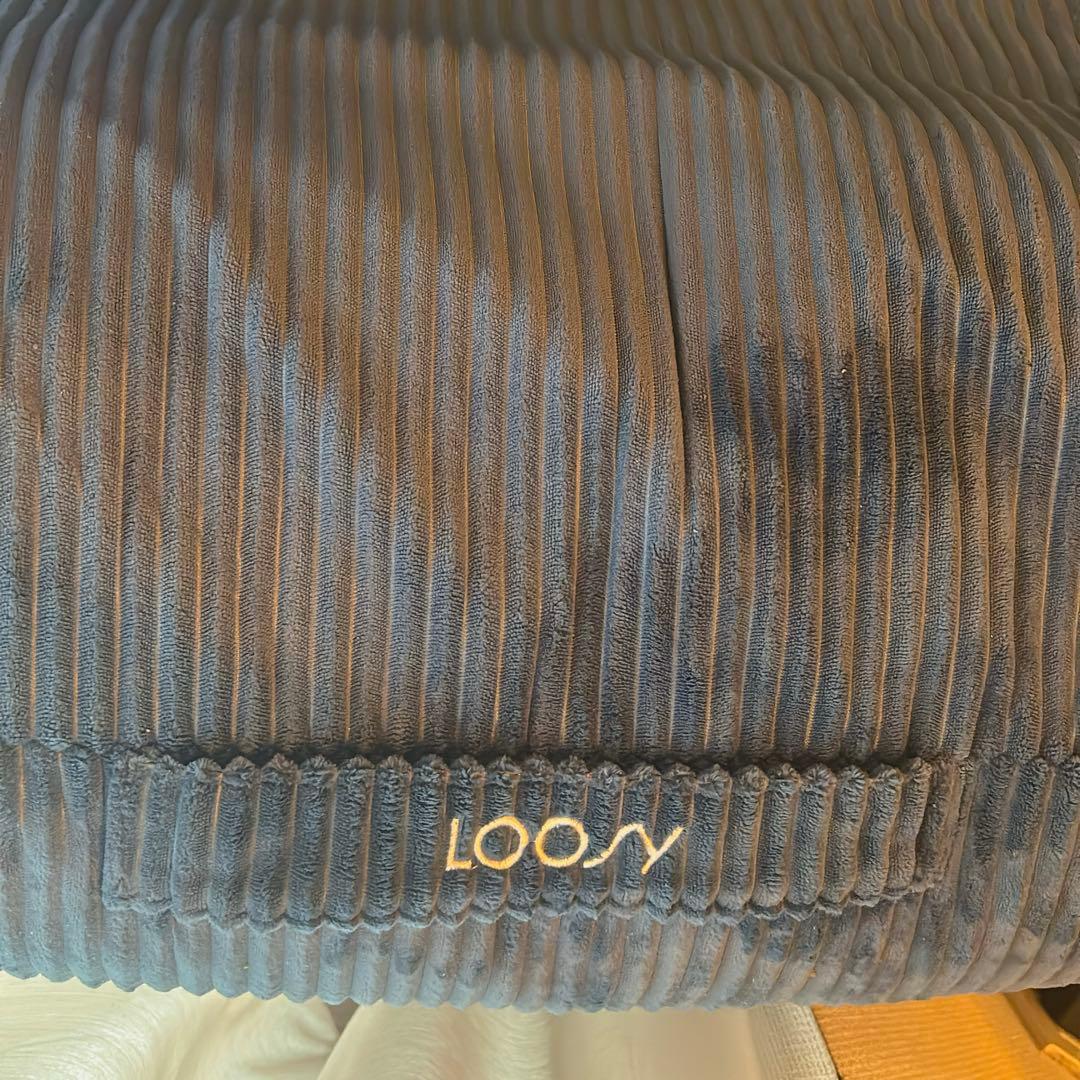 LOOSY 1人掛けビーズソファ＋オットマン Navy