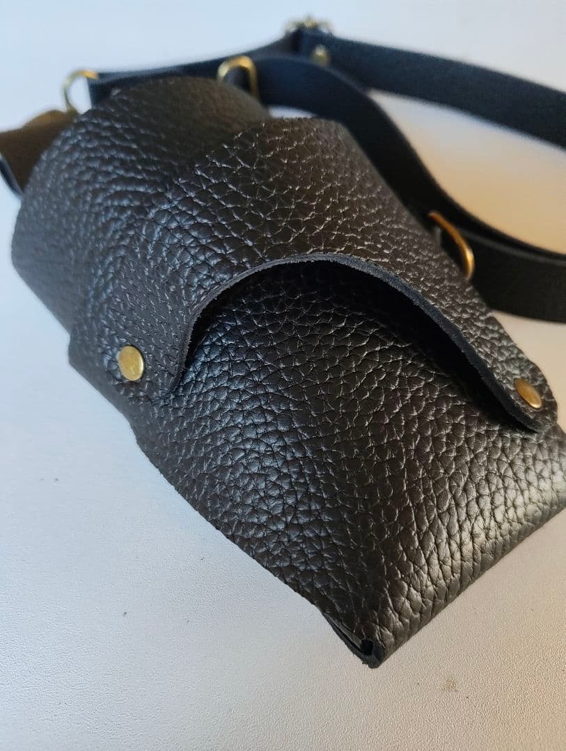 シザーケース　本革　5丁　黒