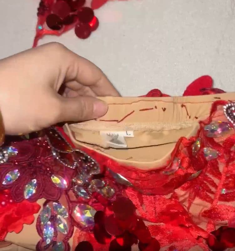 美品一点物 ベリーダンス衣装 蝶々ブラスカート セット L インナー付