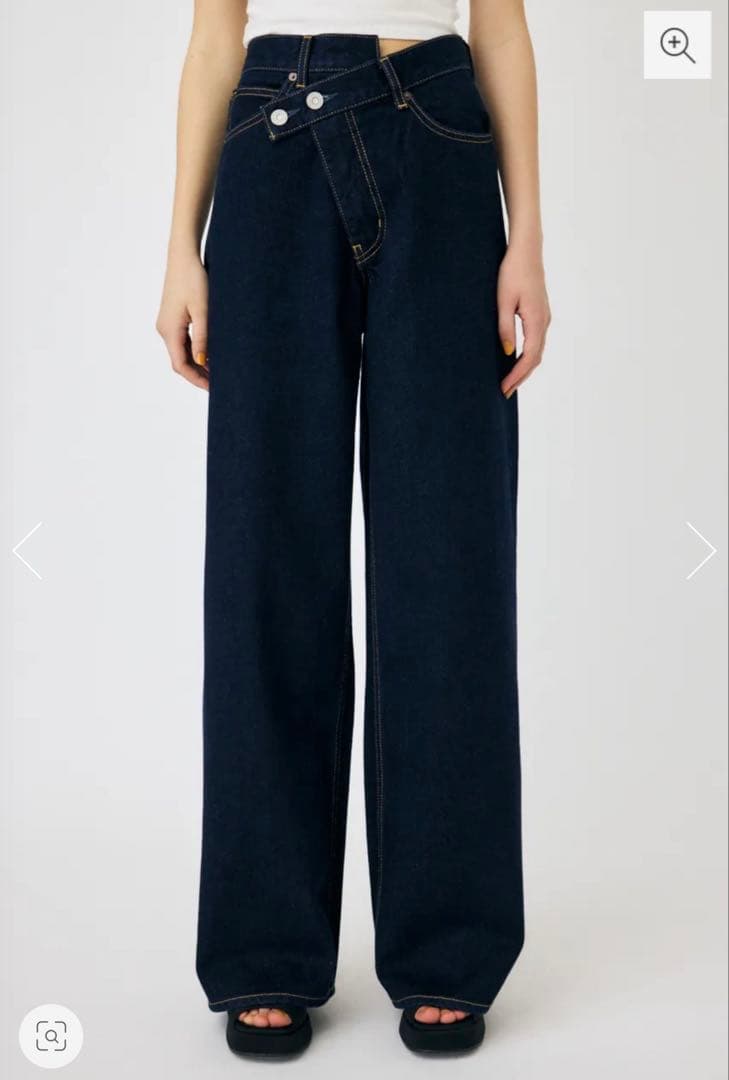 MOUSSY CROSS WAIST WIDE ストレート BLU