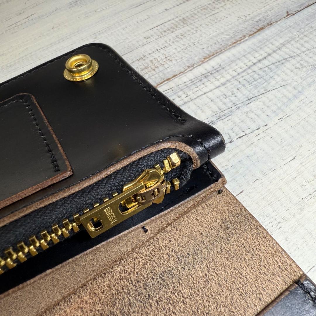 【トラッカーウォレット ロング3層】クロムエクセル universal ゴールド