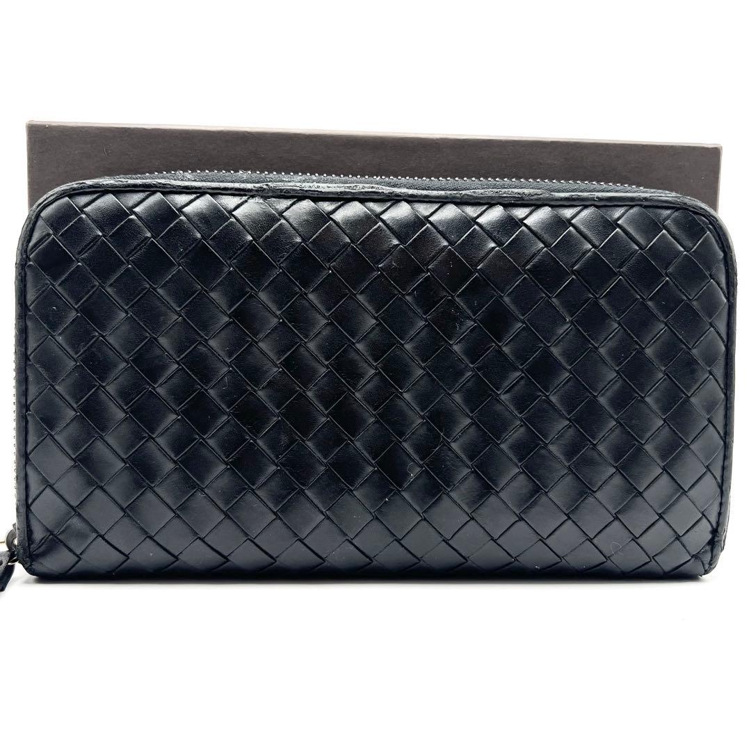 美品✨ボッテガヴェネタ レザー 長財布 イントレチャート ラウンドファスナー