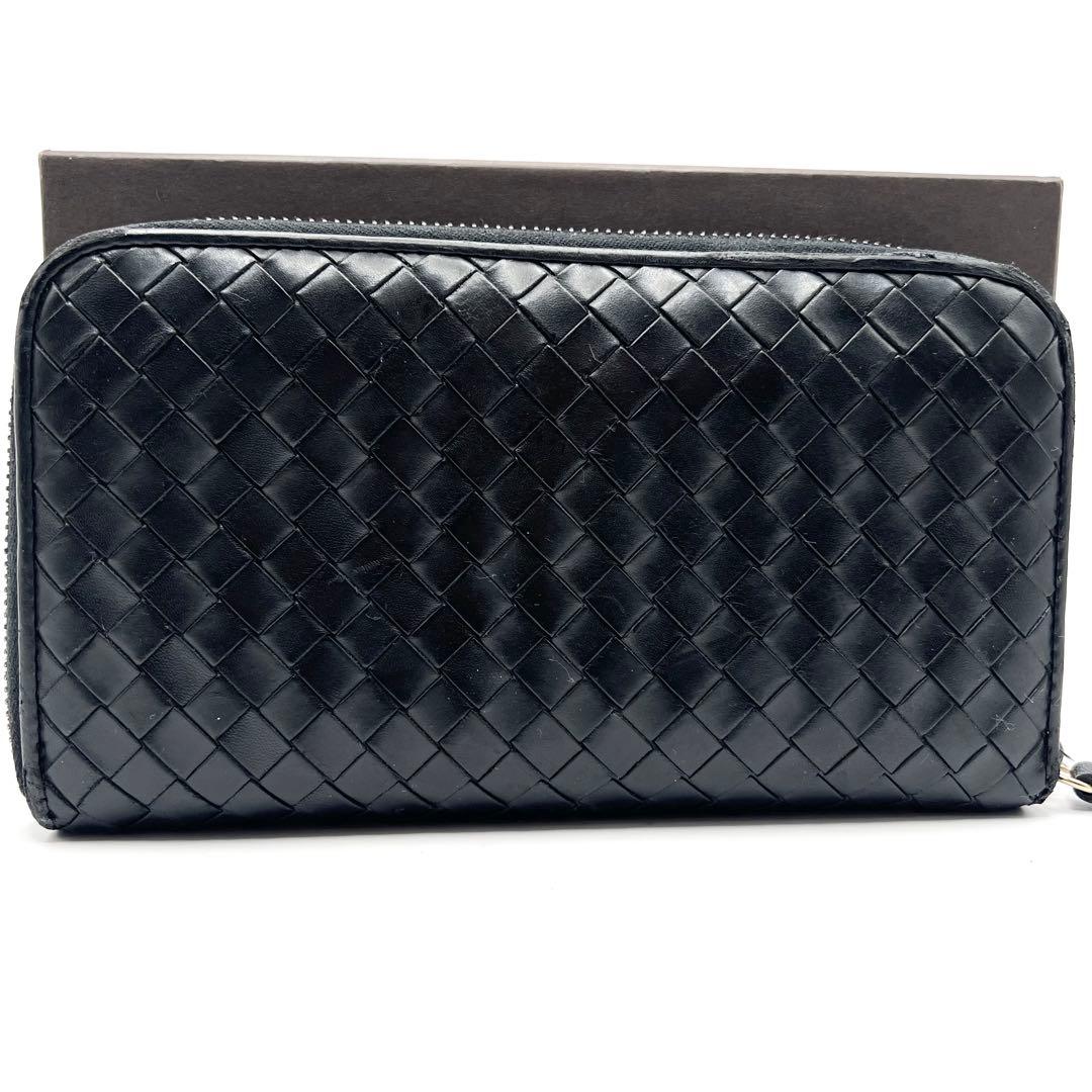 美品✨ボッテガヴェネタ レザー 長財布 イントレチャート ラウンドファスナー