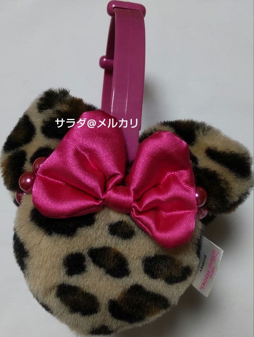 美品　ディズニー　レア　ミニー　イヤーマフ　ヒョウ柄　ピンク　リボン　防寒