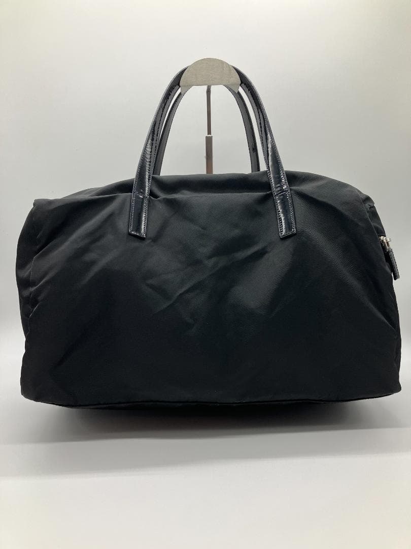 PRADA テスート ハンドバッグ ミニボストン ナイロン×パテントレザー