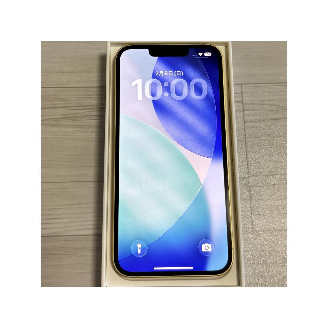 【美品】iPhone14 イエロー 128GB SIMフリー 新品バッテリー