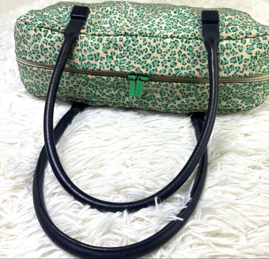 希少.美品　BOTTEGA ボッテガヴェネタ　ハンドバッグ　レオパード　グリーン