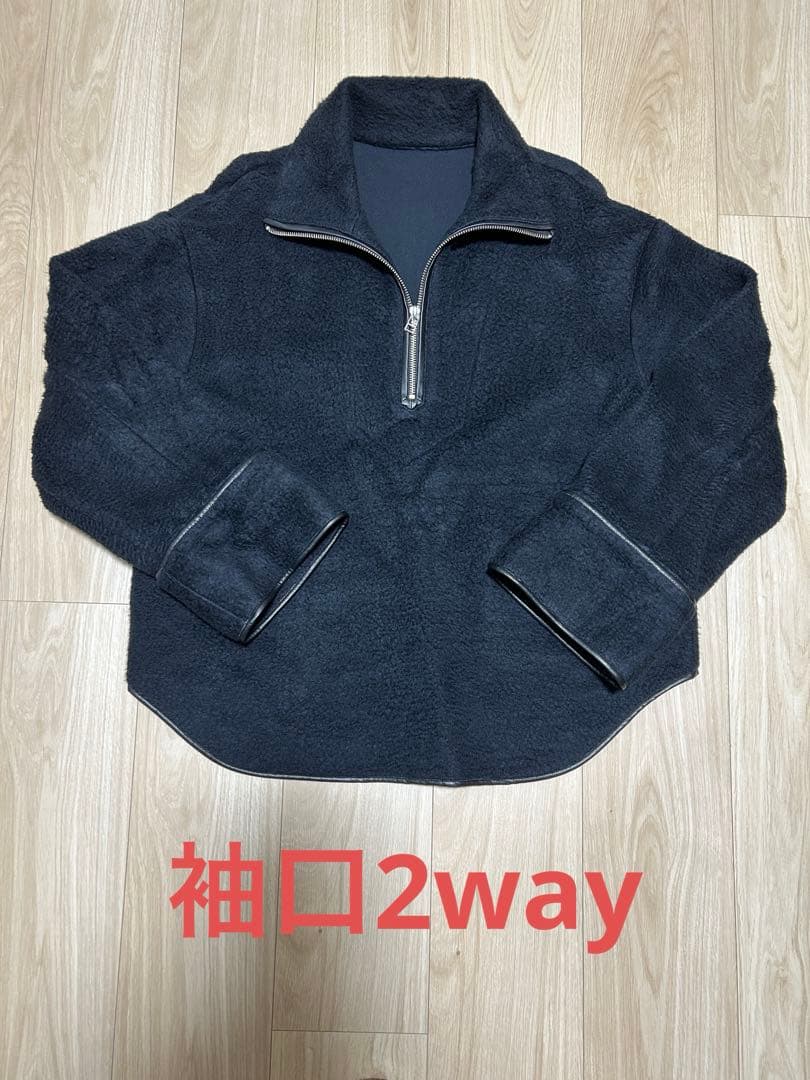 ほぼ新品　ヤクコフリース ハーフZIPフルオーバー ブラック M