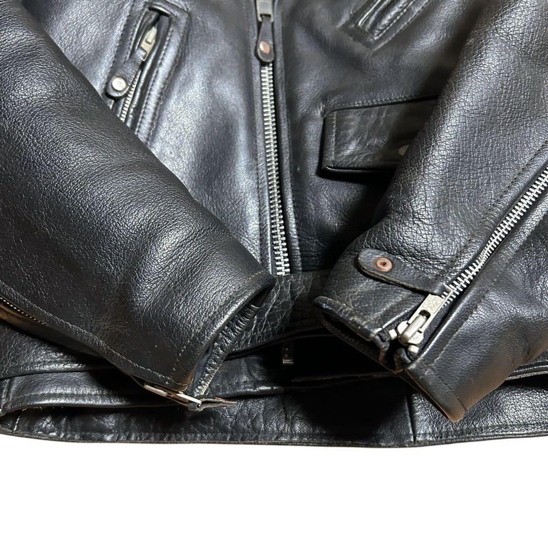 XPERT ダブルライダース レザージャケットブラック黒　キルティング　38