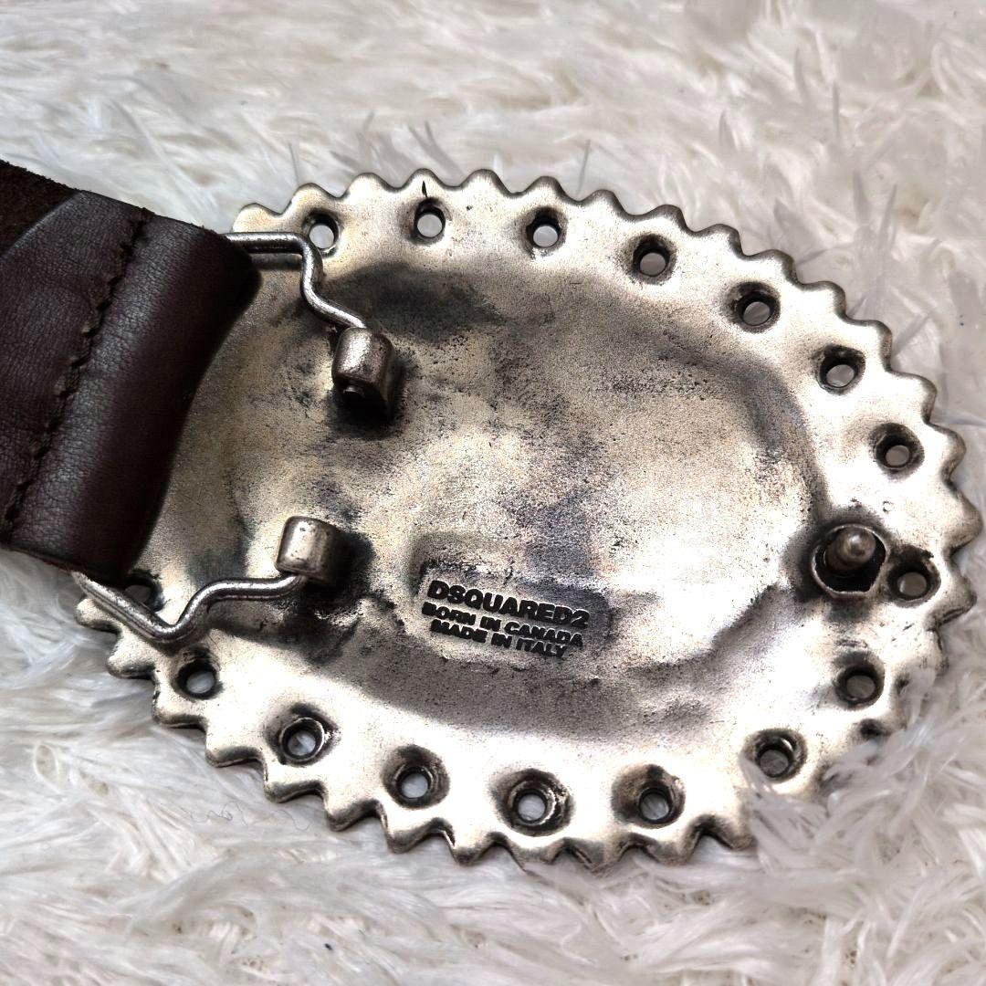 【激レア 極美品】ディースクエアード　レザーベルト　スタッズ　コンチョバックル