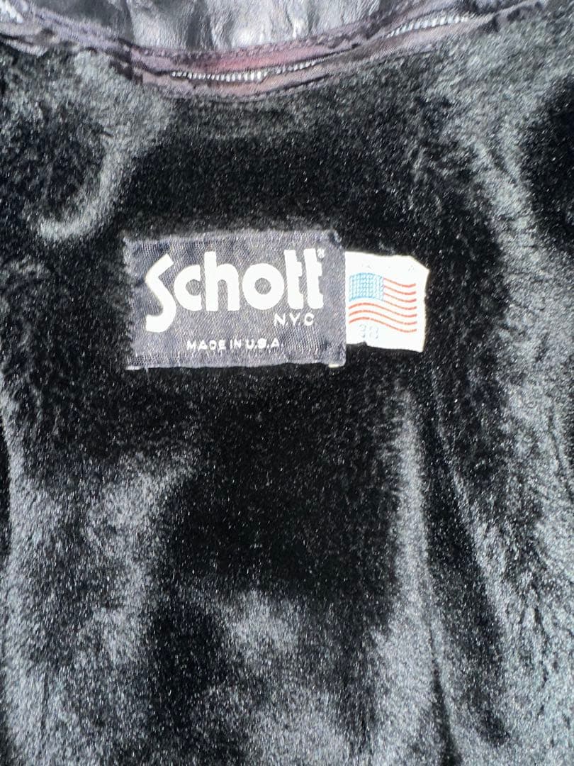 Schott シングルライダース641　カーフレザー 38