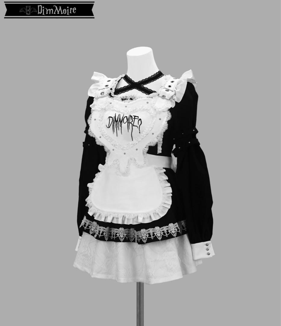 DimMoire Drip Heartメイドワンピース【Black&White】