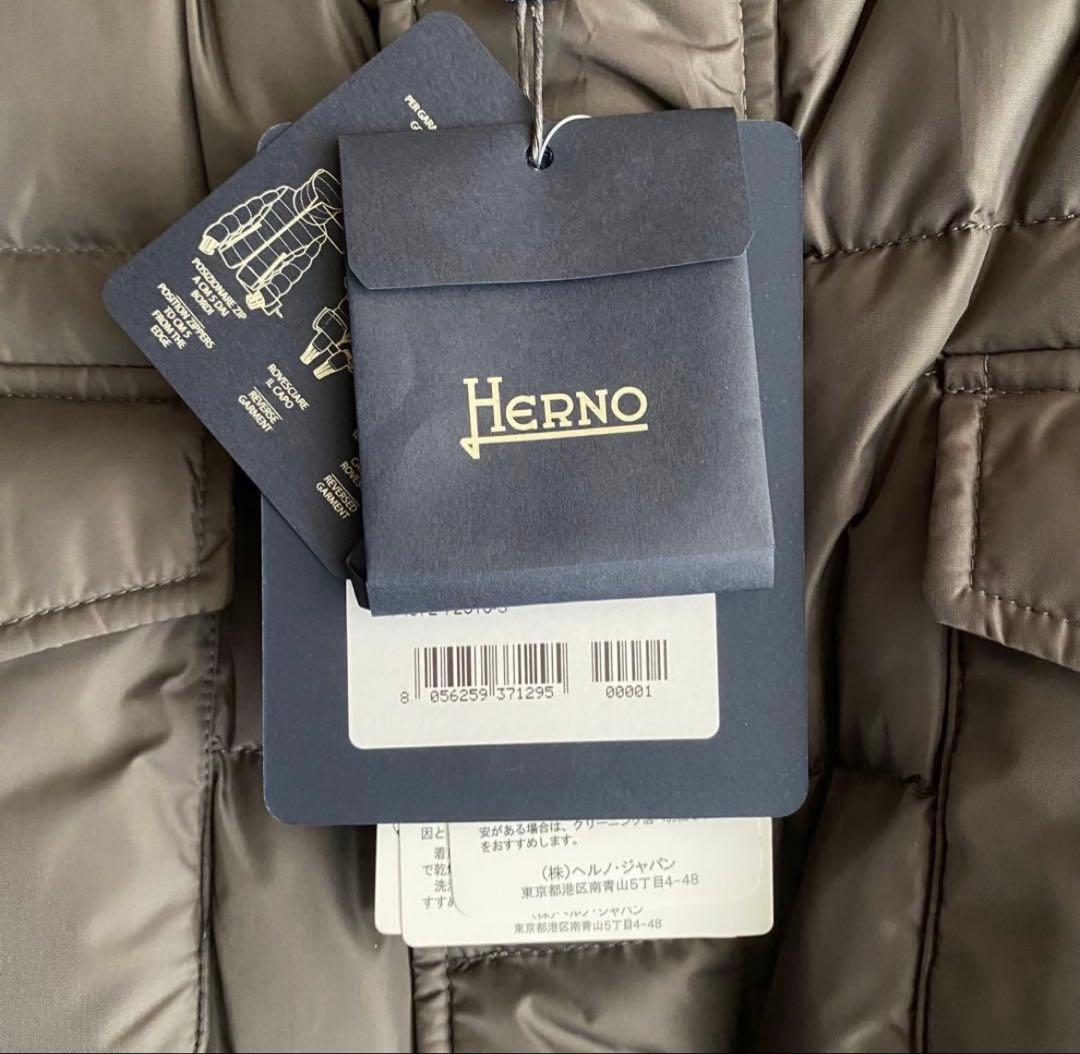 新品　未使用【HERNO】ヘルノ 4ポケット ダウンコート グレー サイズ52