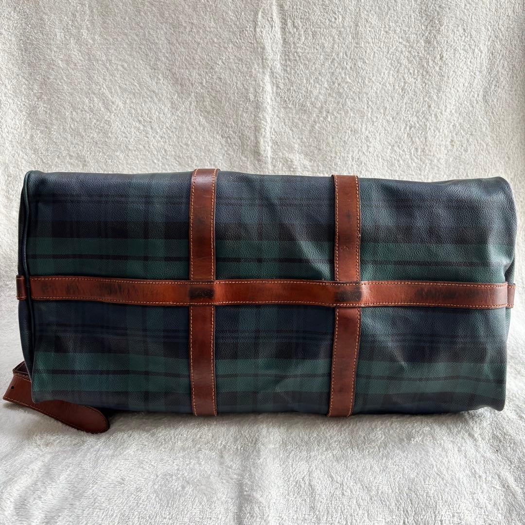 ポロラルフローレン ボストンバッグ ２WAY 緑 PVCレザー ブラックウォッチ