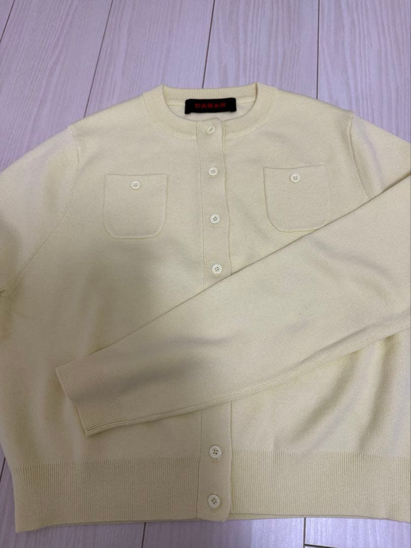 コットンカシミヤ クルーネックカーディガン