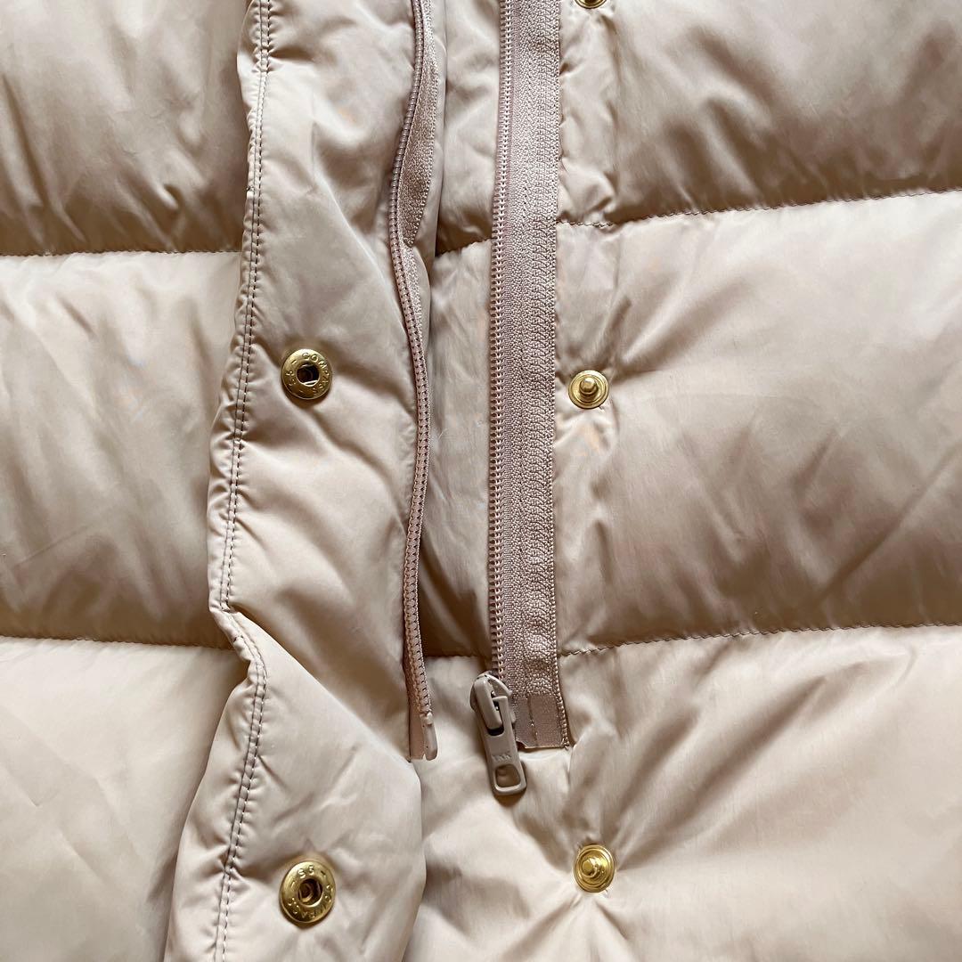 タグ付き PLST マットナイロンビッグフードロングダウン ベージュ 洗えるL