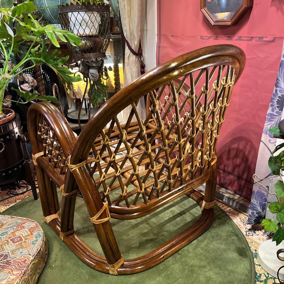 ペコ　ヴィンテージ 横浜Kazama 高級ラタン　軽量　アームチェア