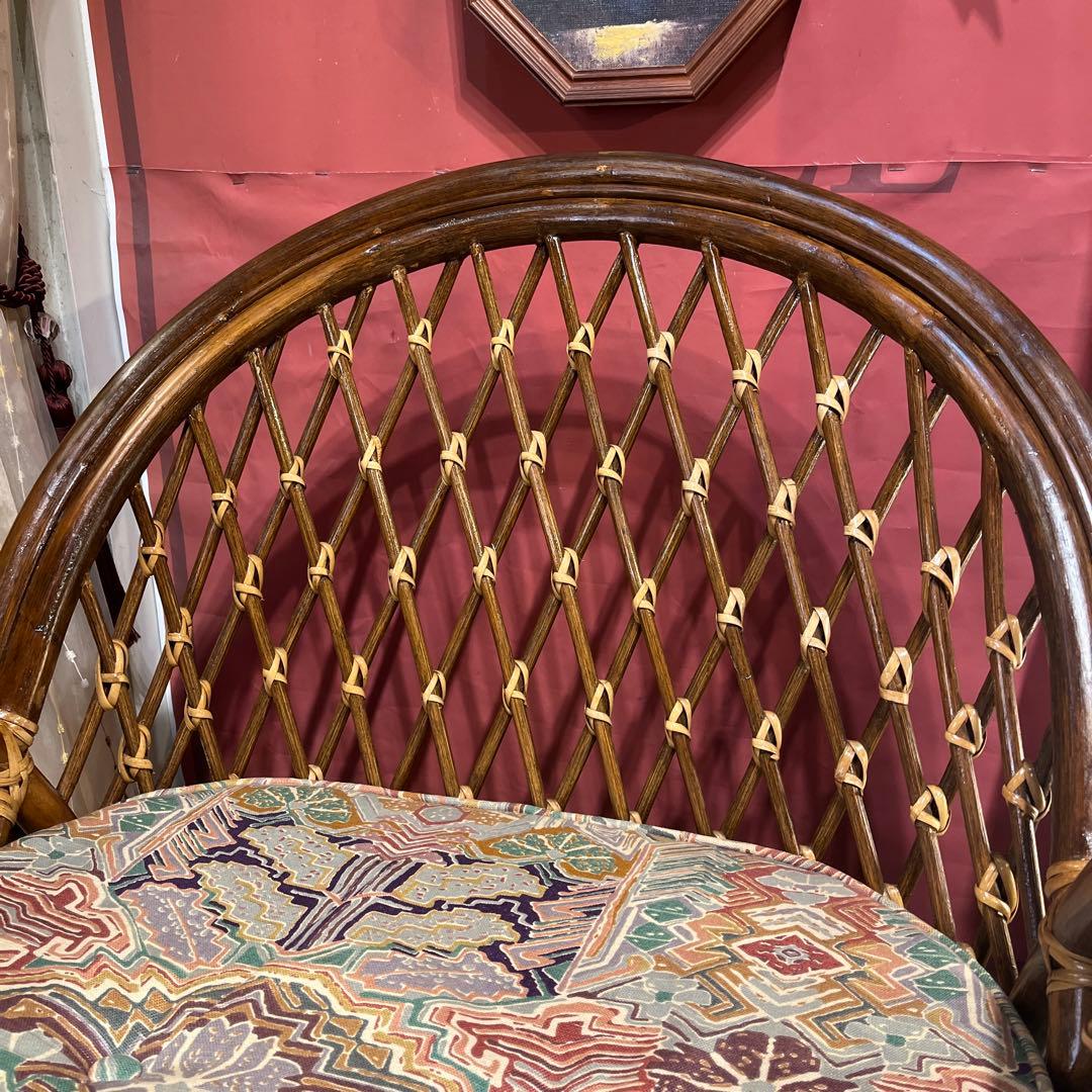 ペコ　ヴィンテージ 横浜Kazama 高級ラタン　軽量　アームチェア