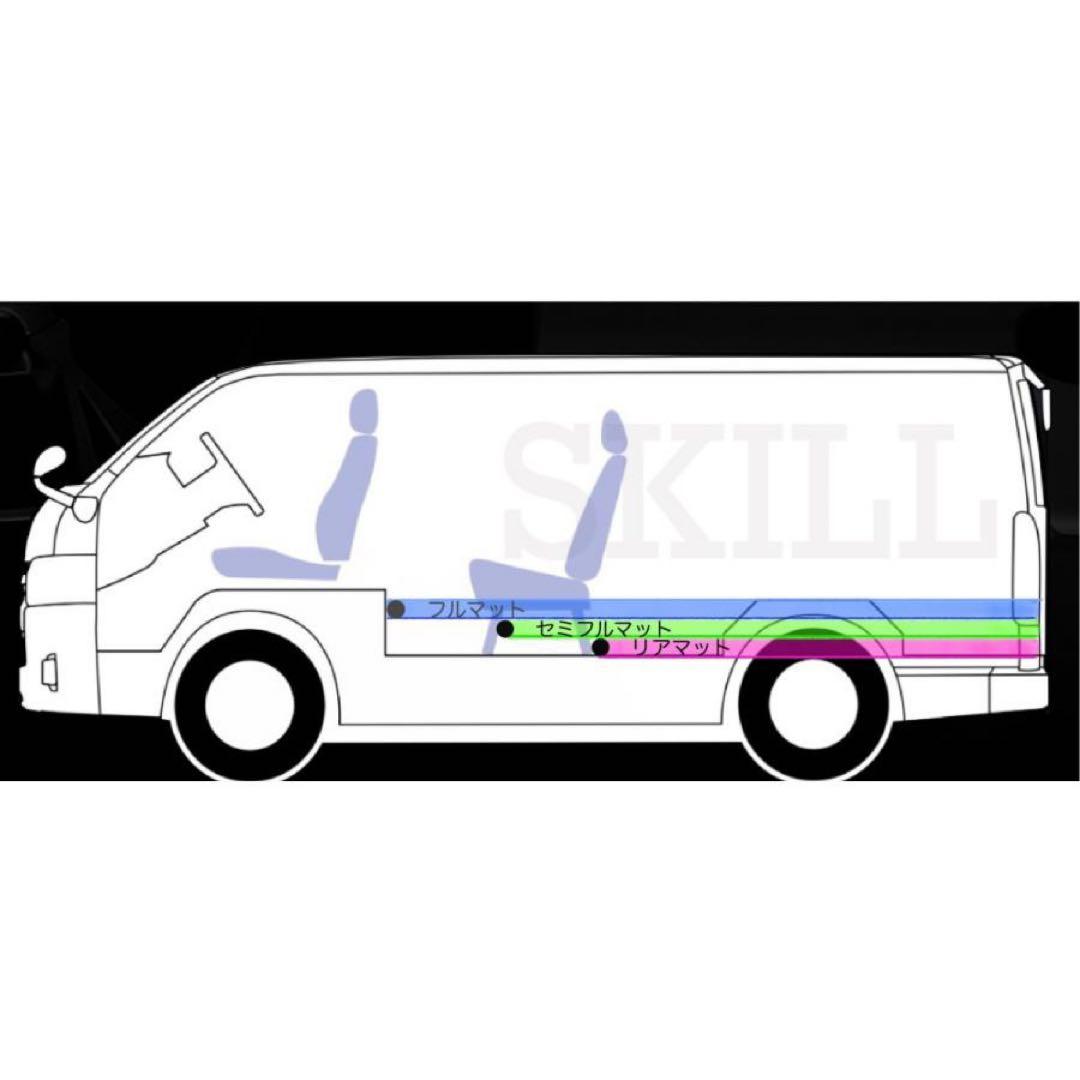 ★ハイエース　スーパーGLワイドボデー用フルフロアーマット／白黒チェッカー