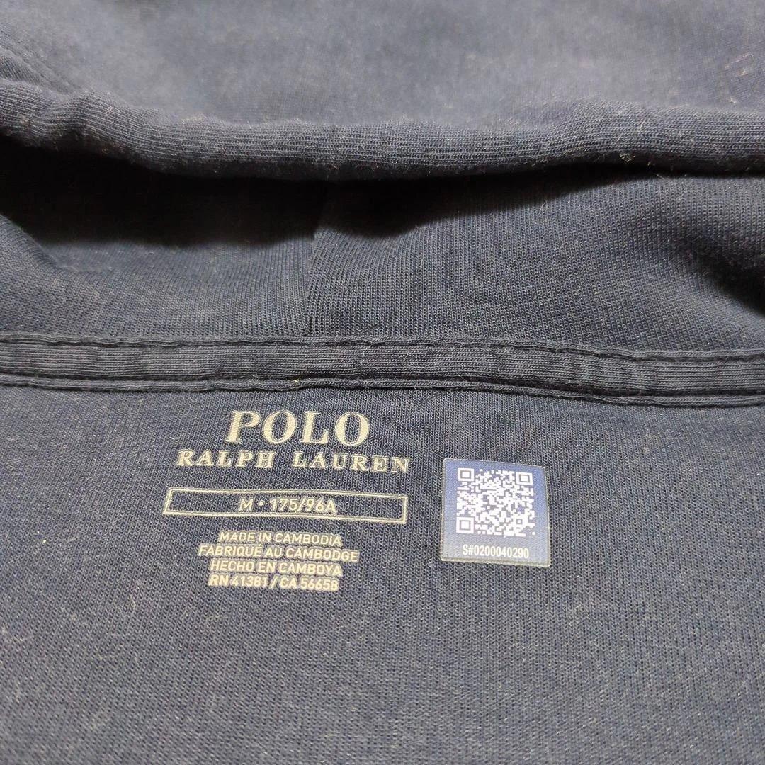 大人気　ポロラルフローレン　ダブルニット フルジップフーディ　ネイビー　M