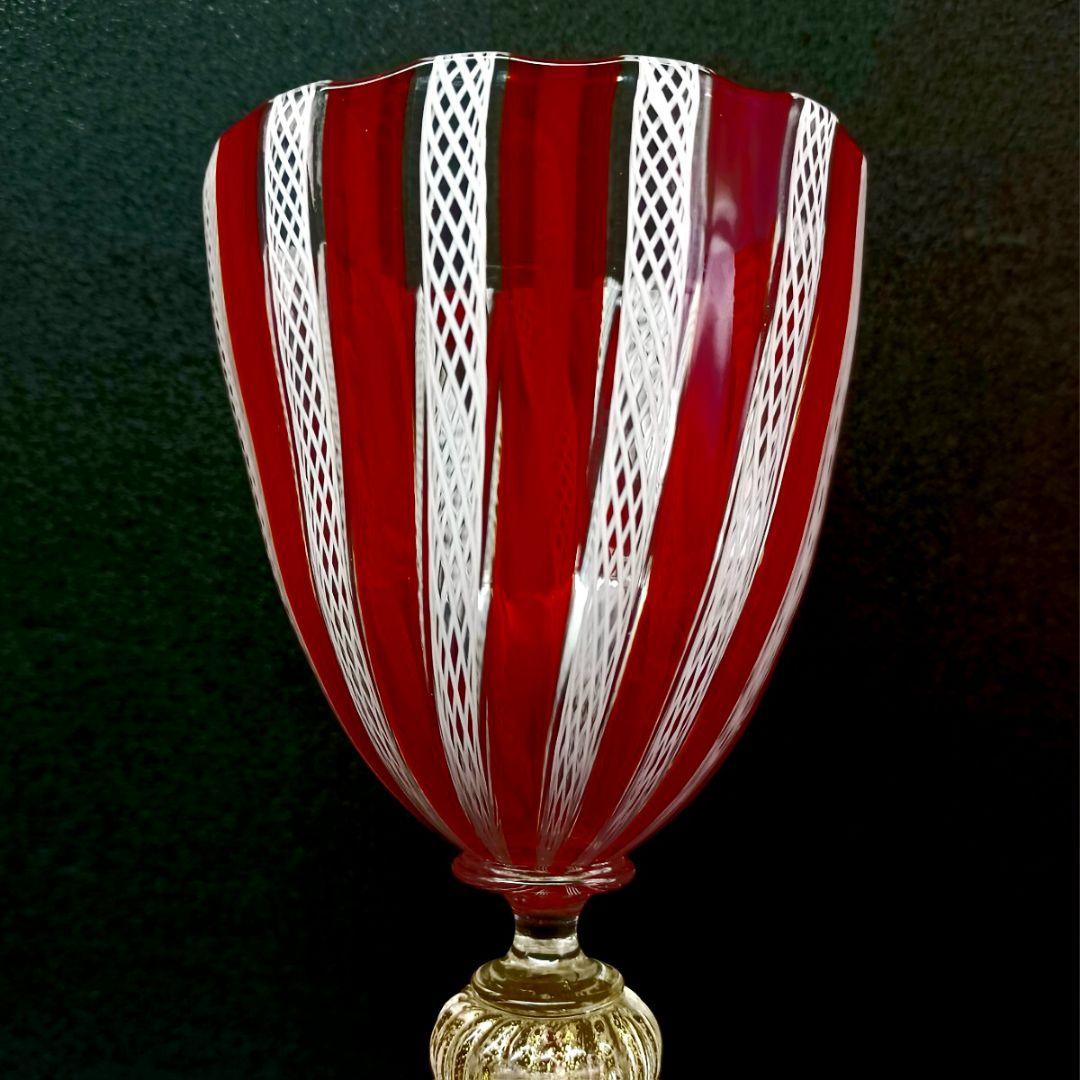 MURANO La Fenice ムラノ 金彩 レース ゴブレット グラス