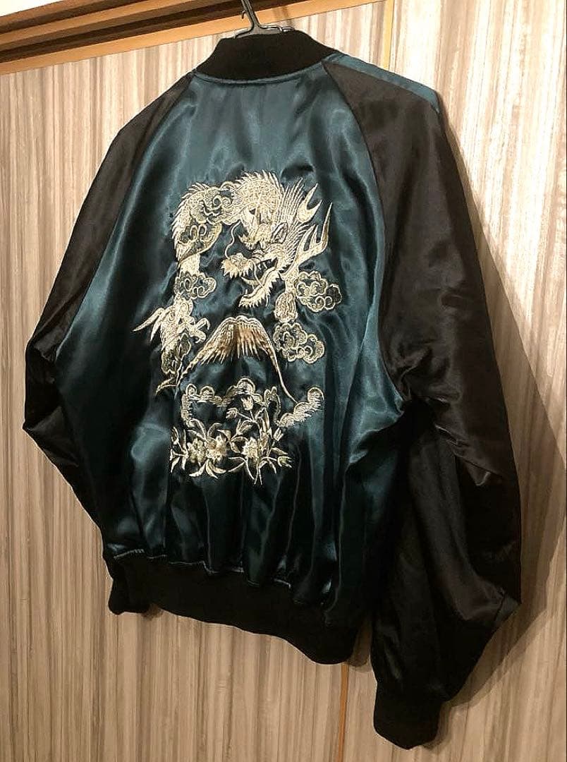 星姫スカジャン‼️エメラルドグリーン スカジャン ドラゴン刺繍　美品‼️松井玲奈