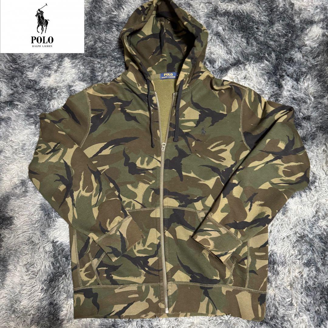 【希少】Polo Ralph Lauren迷彩 ジップアップパーカー Mサイズ