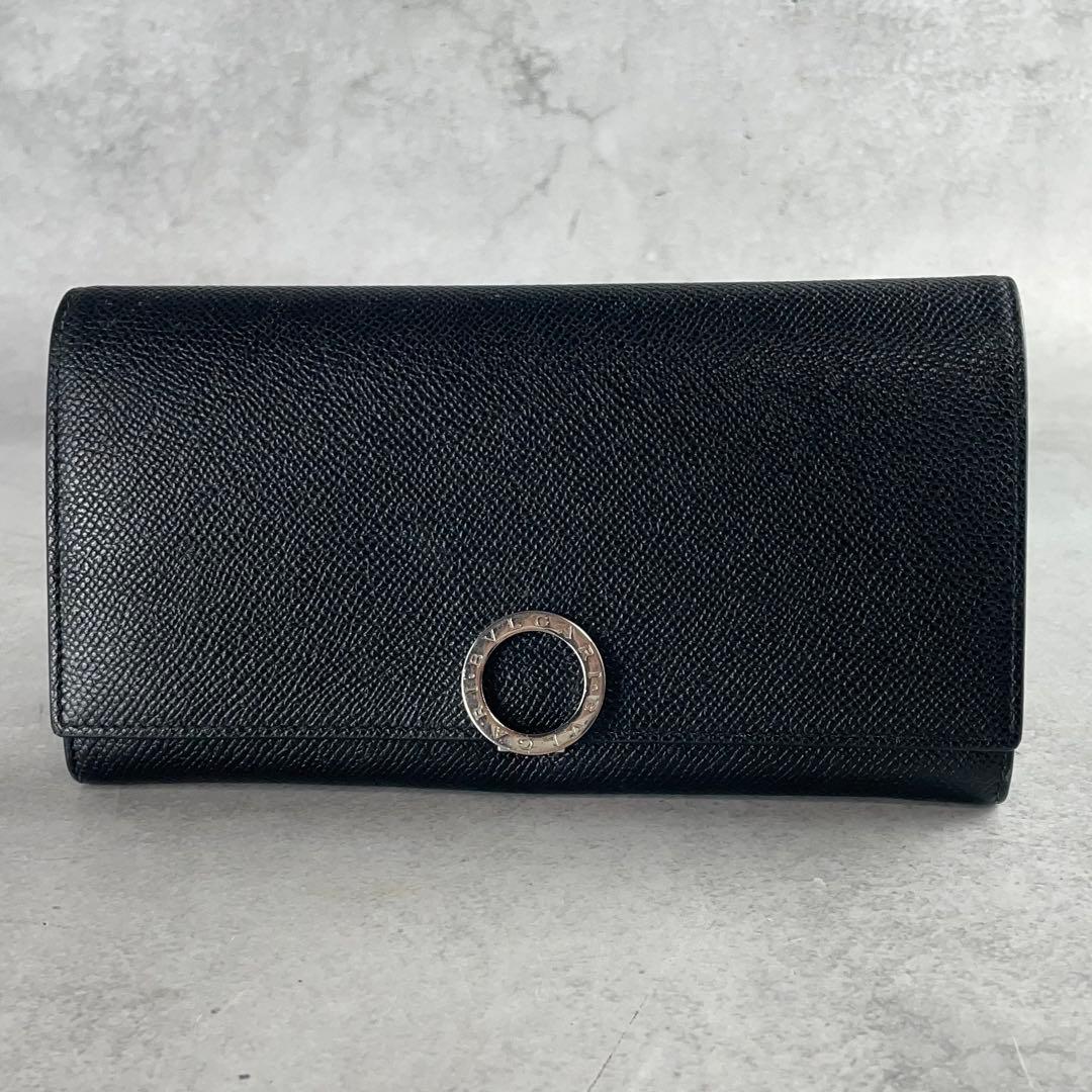 極美品✨ ブルガリ BVLGARI 長財布 クリップ オールブラック レザー