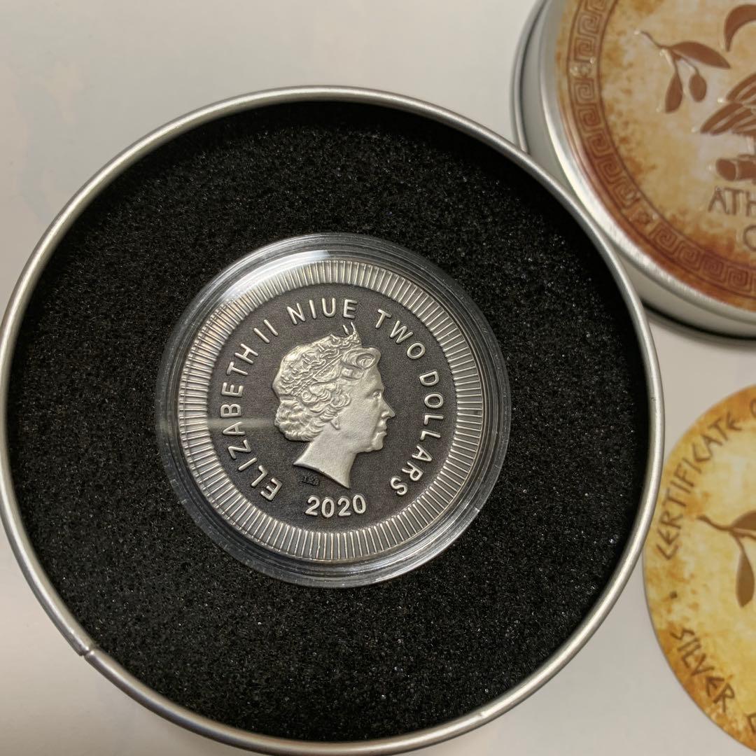 T*a様 レア☆2020年 $2 アテネのフクロウ 1oz 純銀 .999 シル