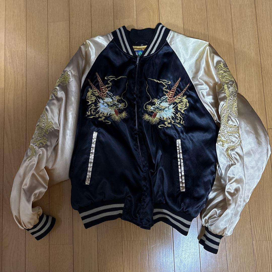 星姫ドラゴン刺繍 サテン スカジャン Japan