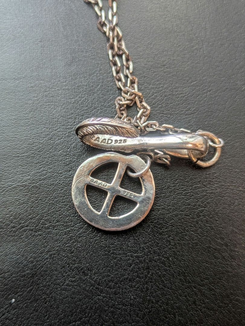 SAAD サードシルバーチェーン フェザーホイール フック ネックレス 44cm