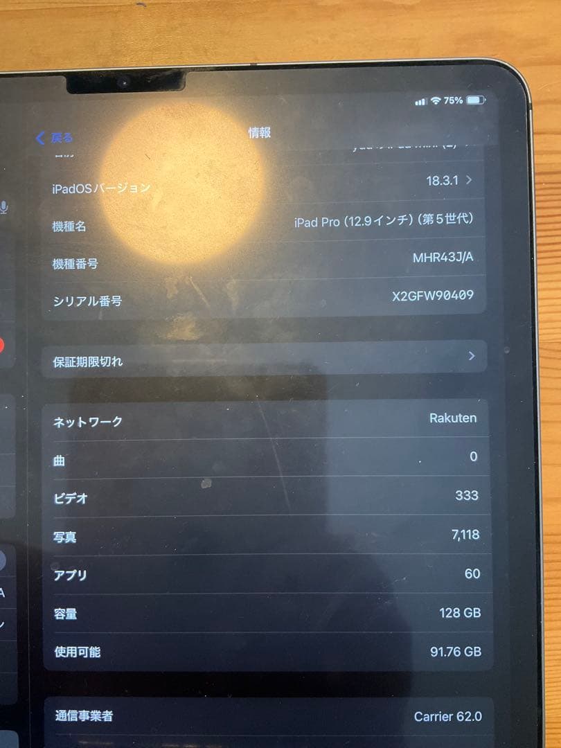 iPad Pro 12.9インチ 第5世代 Cellularモデル