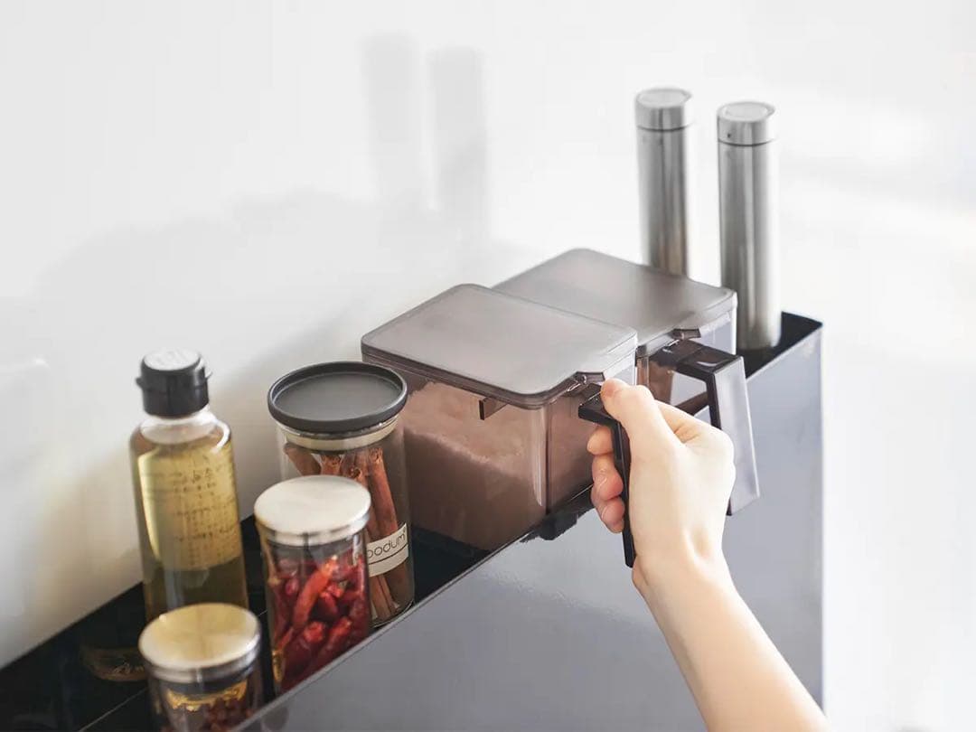 山崎実業 tower 隠せる調味料ラック 2段 ブラック