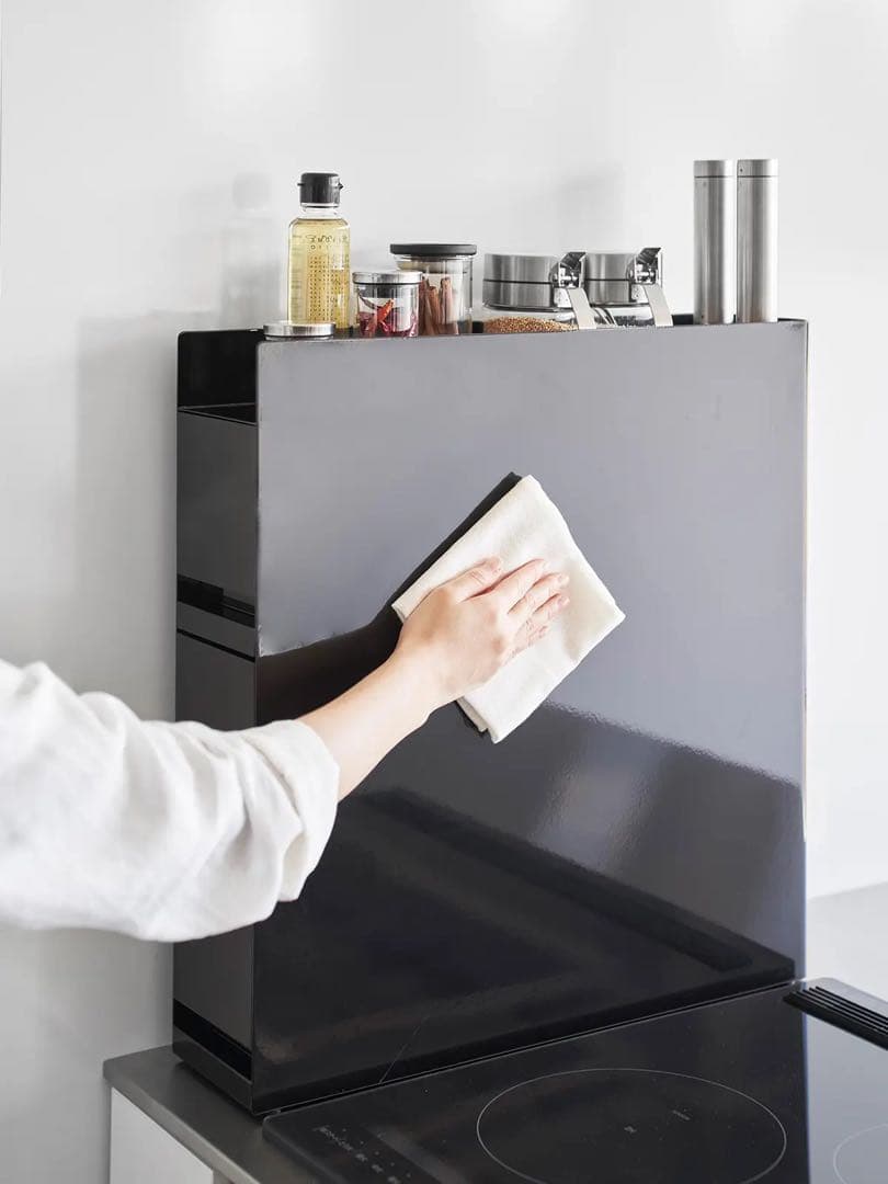 山崎実業 tower 隠せる調味料ラック 2段 ブラック