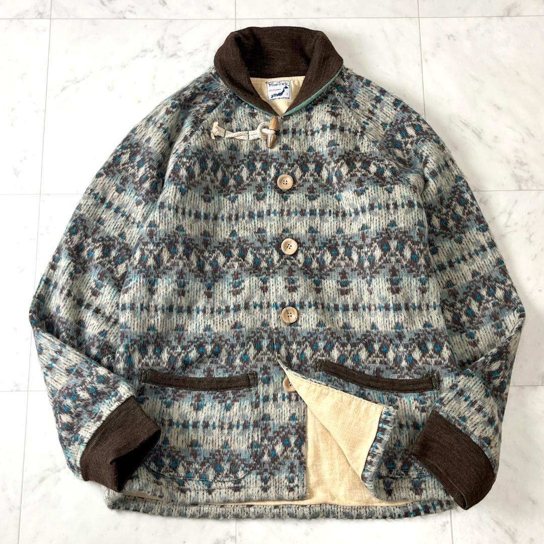 ブルートリック 岡山デニム ニット ジャケット L ウール アンゴラ トグル釦