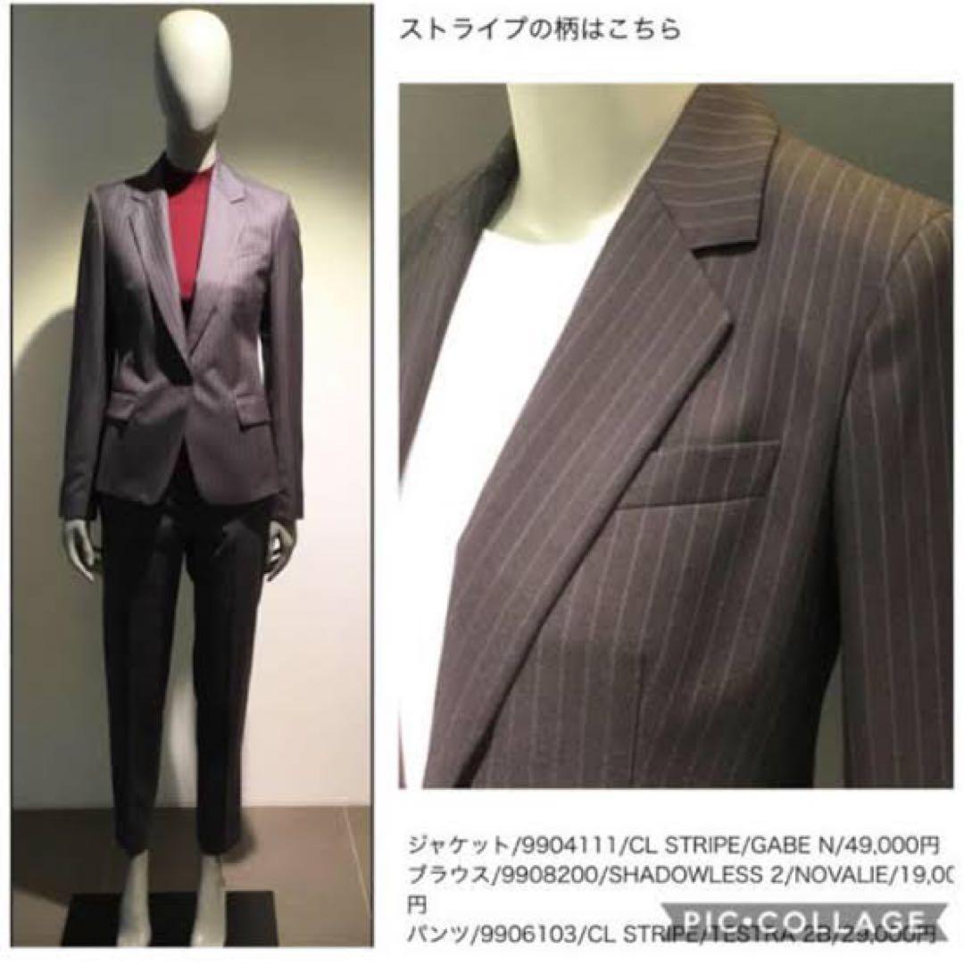 [未使用級]セオリー　CL STRIPE パンツスーツセットアップ　ウールシルク