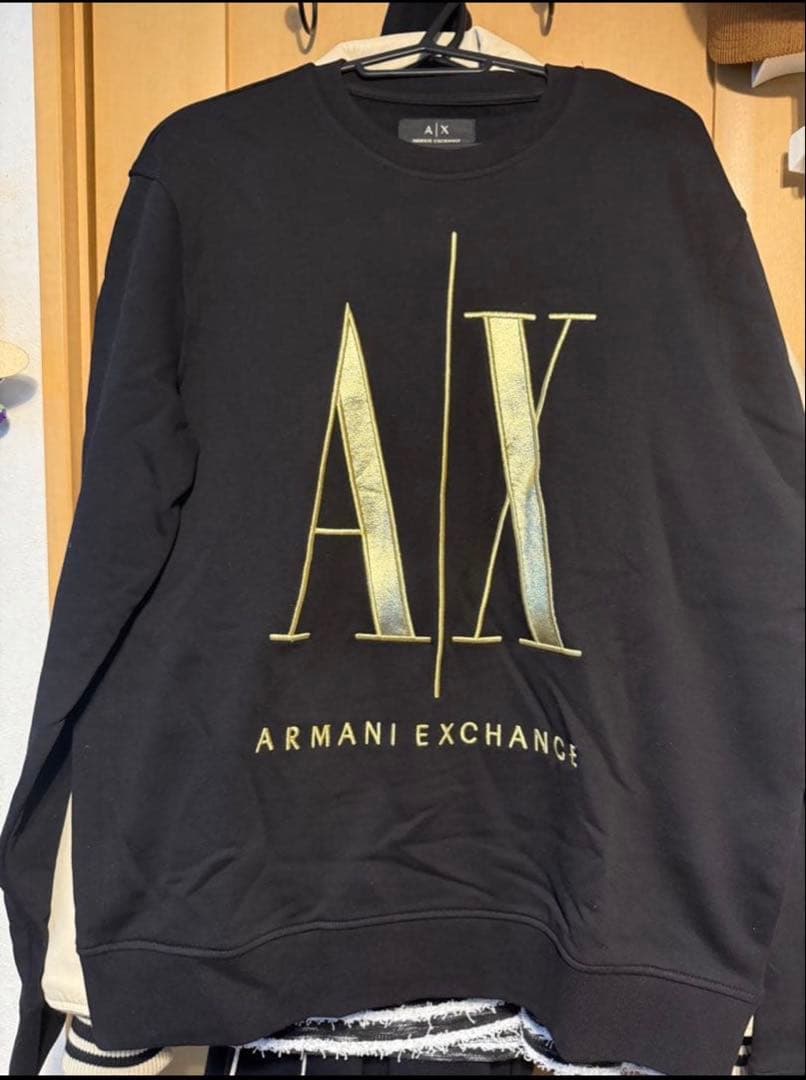 Armani Exchange ブラック ロゴスウェット
