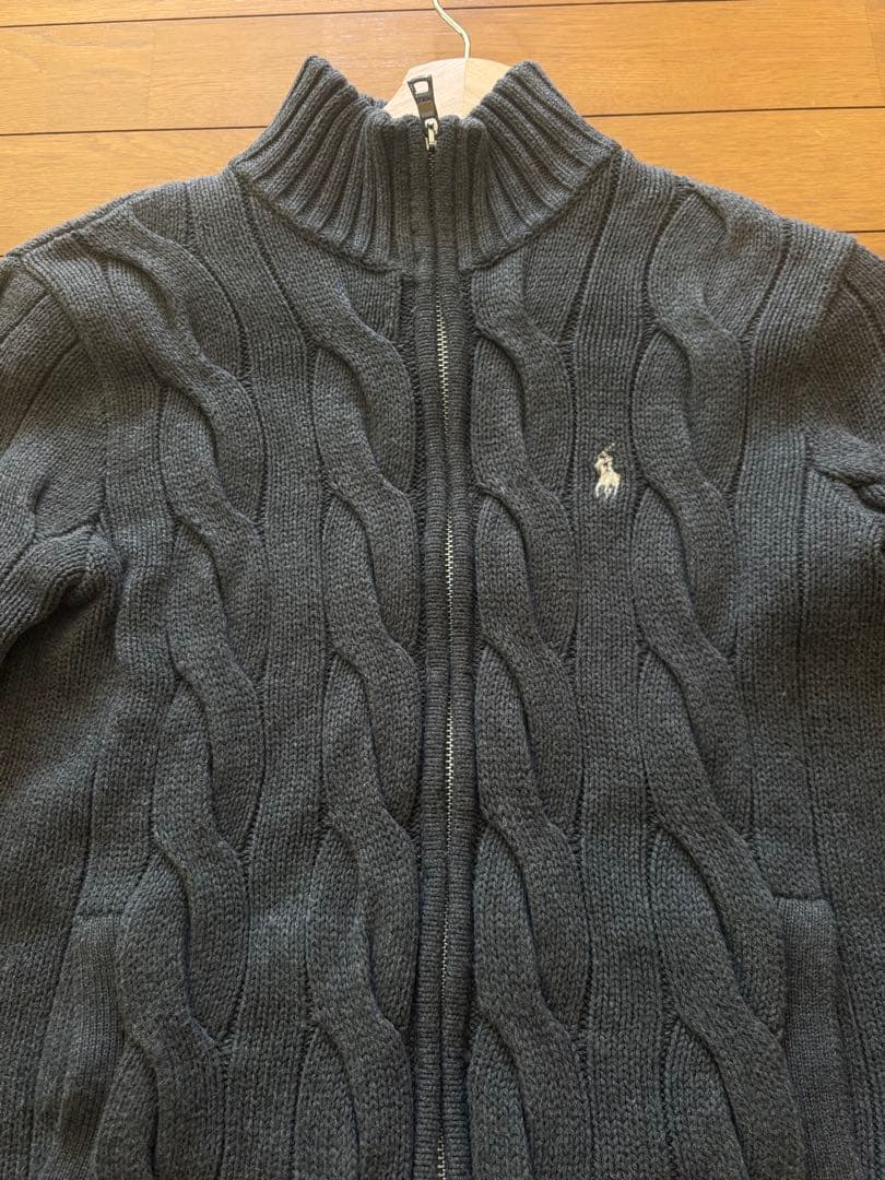 Polo Ralph Lauren グレー ケーブルニット カーディガン XS