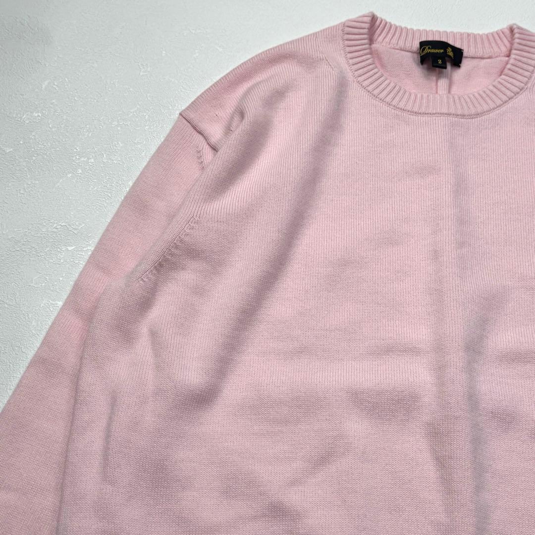 綺麗なカラー Drawer コットン カシミヤ ニット 長袖 ピンク サイズ２