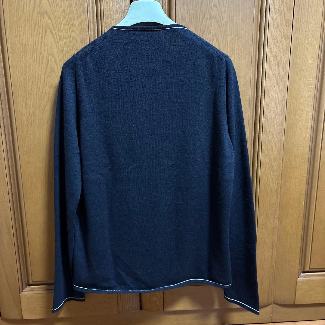 エルメスHERMESメンズカシミアと綿　混ニット　ブラックＭ