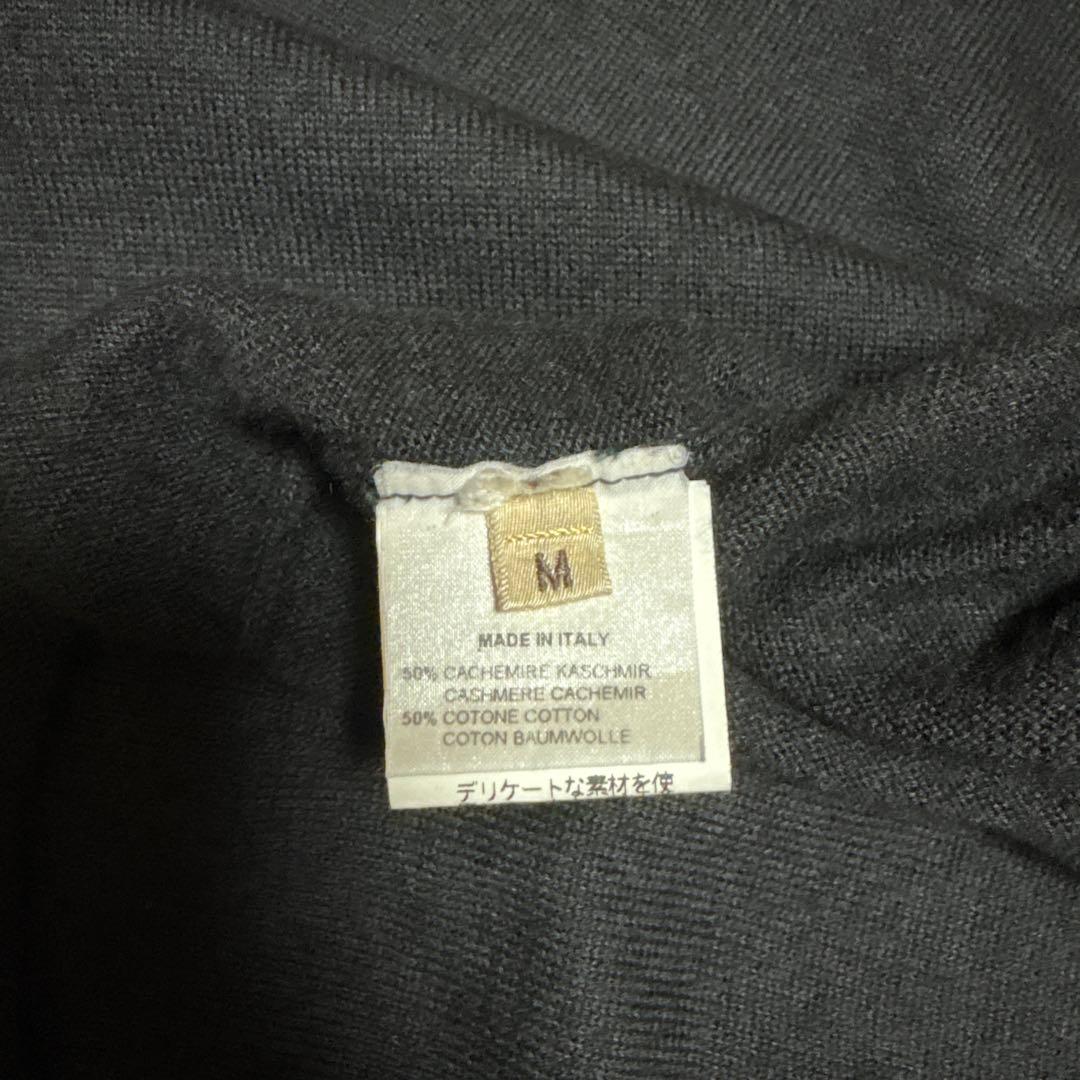 エルメスHERMESメンズカシミアと綿　混ニット　ブラックＭ