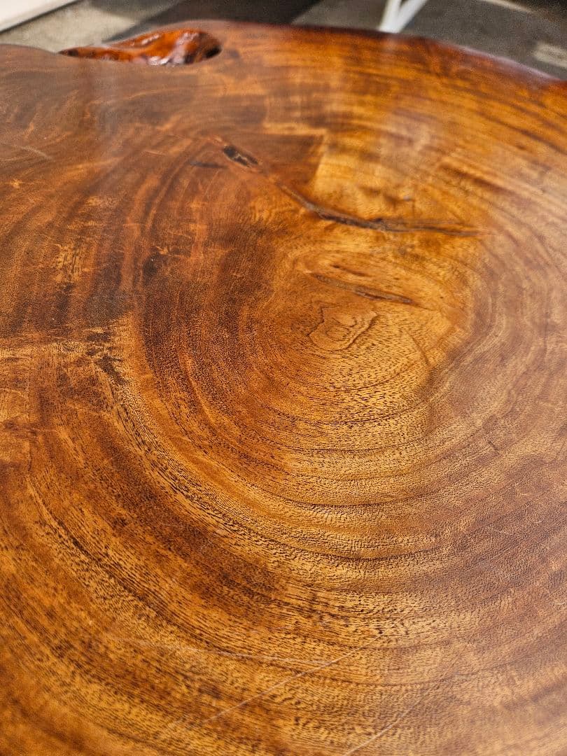 ジャパンヴィンテージ 一枚板の座卓 無垢材 天然木 一人用 ちゃぶ台 輪切り